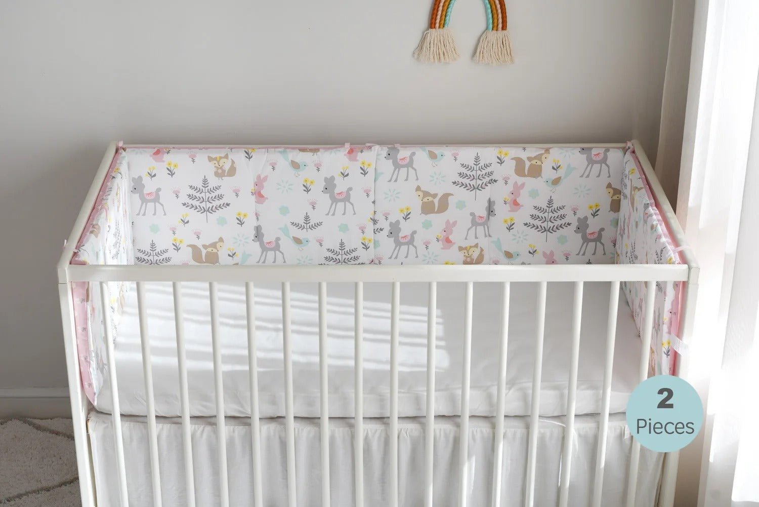 arc en ciel berceau tour de lit bebe animaux foret
