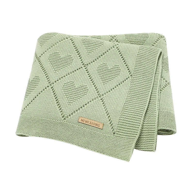 couverture bebe tricot vert