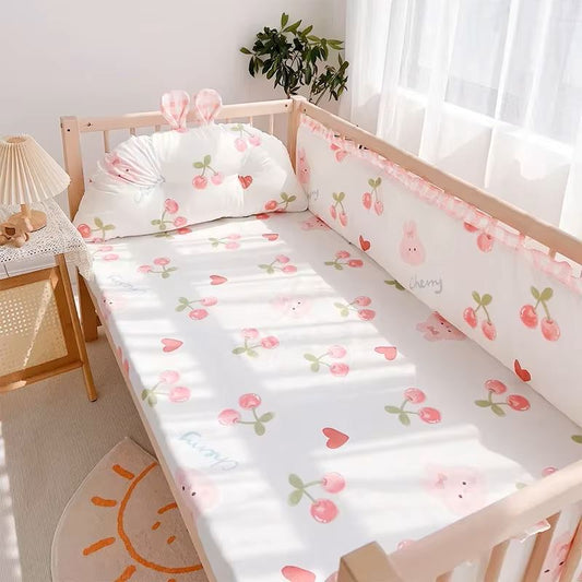 LINGE DE LIT BEBE - DouxSommeil™ - Cerises & Lapins - fais dodo bébé