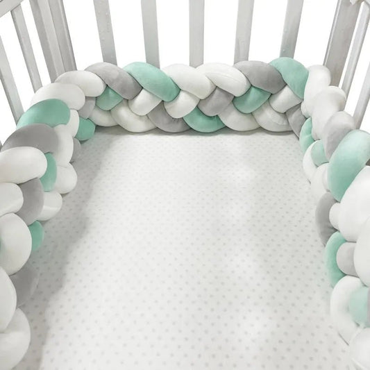 Tour de Lit Bébé - CozyKnot™ - Vert Blanc - fais dodo bébé
