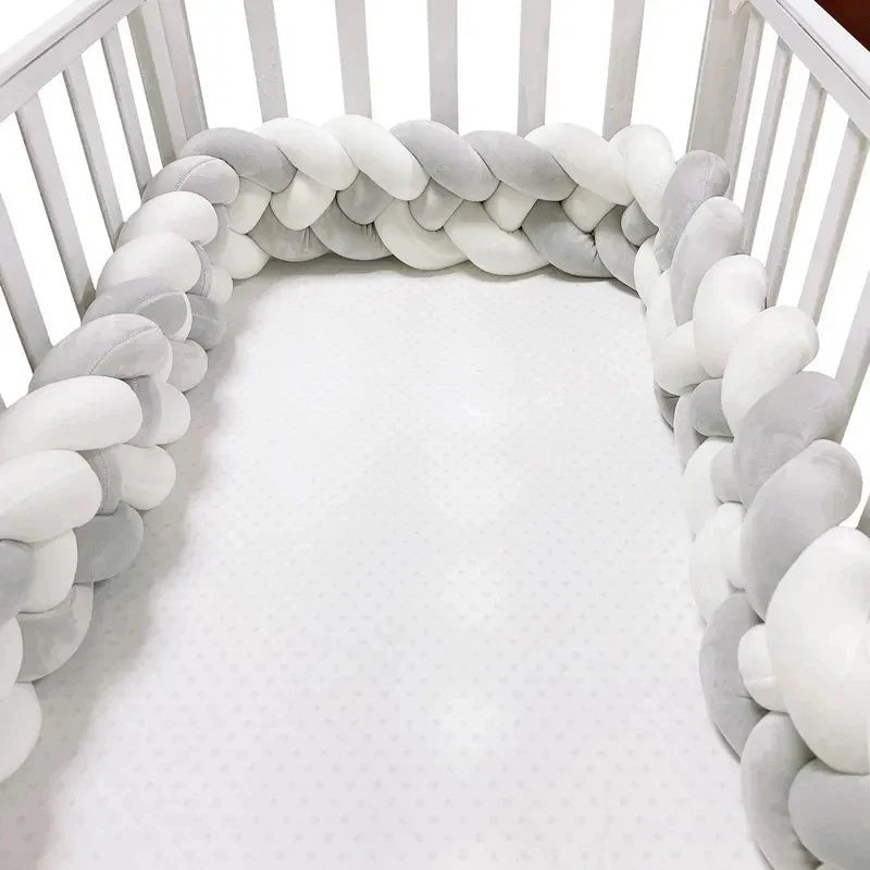 Tour de Lit Bébé - CozyKnot™ - Blanc Gris - fais dodo bébé