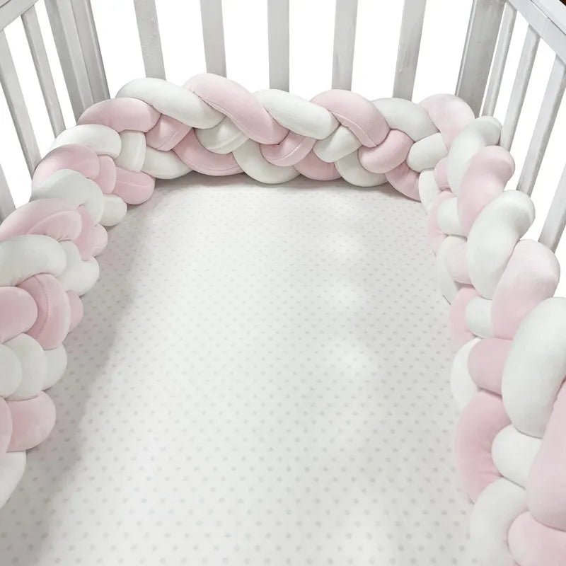 Tour de Lit Bébé - CozyKnot™ - Rose Blanc - fais dodo bébé