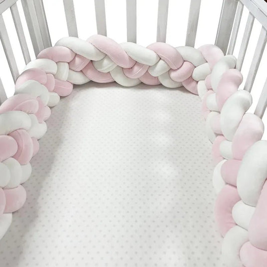 Tour de Lit Bébé - CozyKnot™ - Rose Blanc - fais dodo bébé