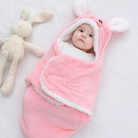 bebe emmaillote nid d ange polaire rose lapin