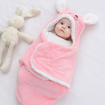 bebe emmaillote nid d ange polaire rose lapin