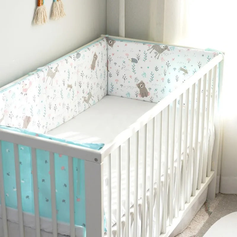 berceau blanc tour de lit bebe animaux forêt