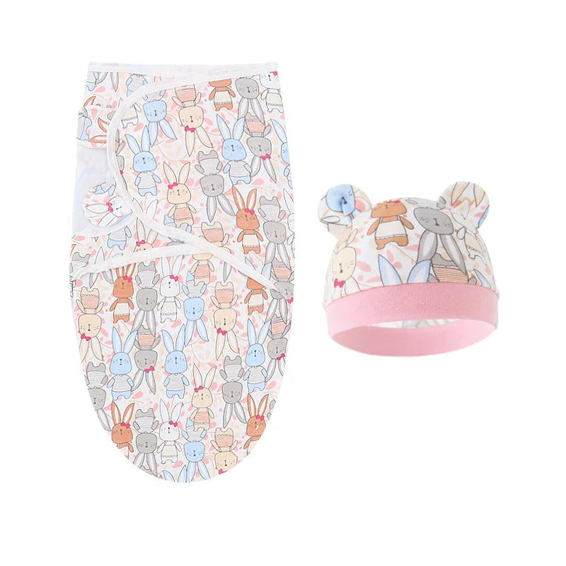couverture bebe chapeau lapin rose
