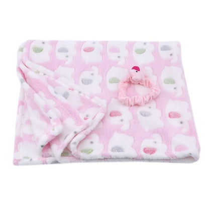 couverture bebe rose replie avec bandeau elastique