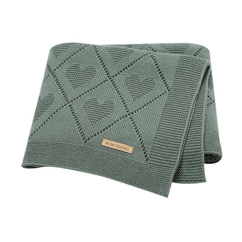 couverture bebe tricot gris fonce