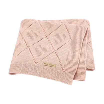 couverture bebe tricot rose