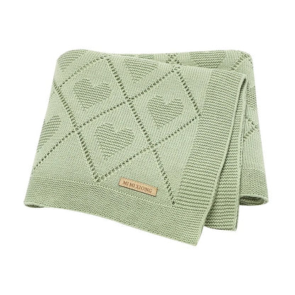 couverture bebe tricot vert