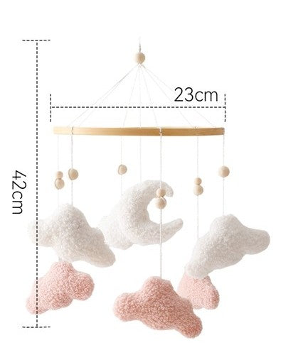 dimensions mobile nuages roses et blancs