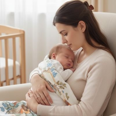 maman tient bebe couverture bébé 