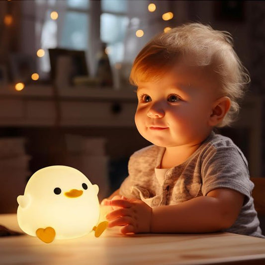 poussin veilleuse bebe jaune enfant