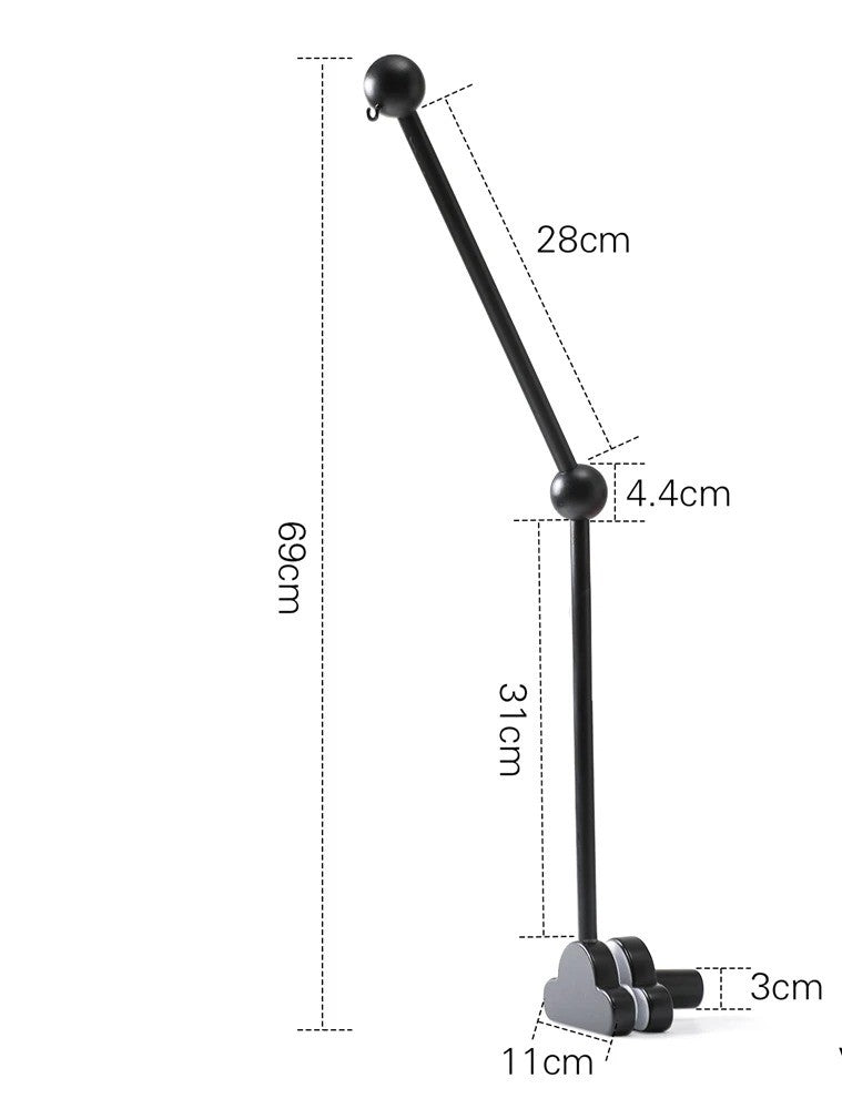 support fixation noir pour mobile bebe