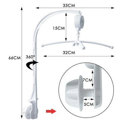 support mobile bebe blanc dimensions