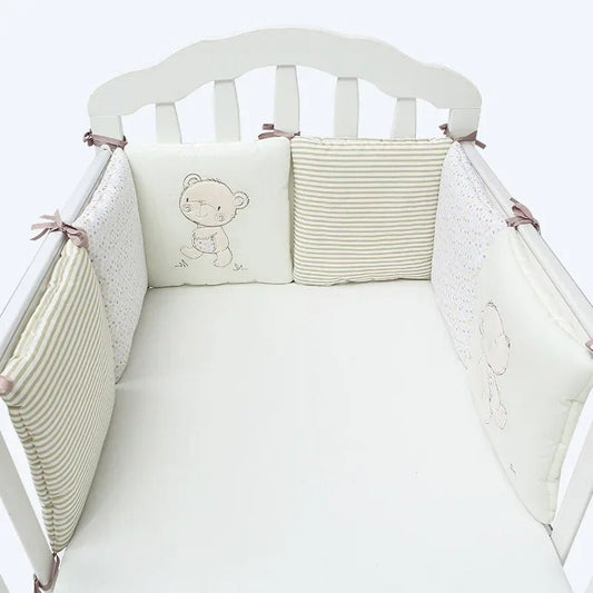 tour de lit dessin ourson couleur pastel raye
