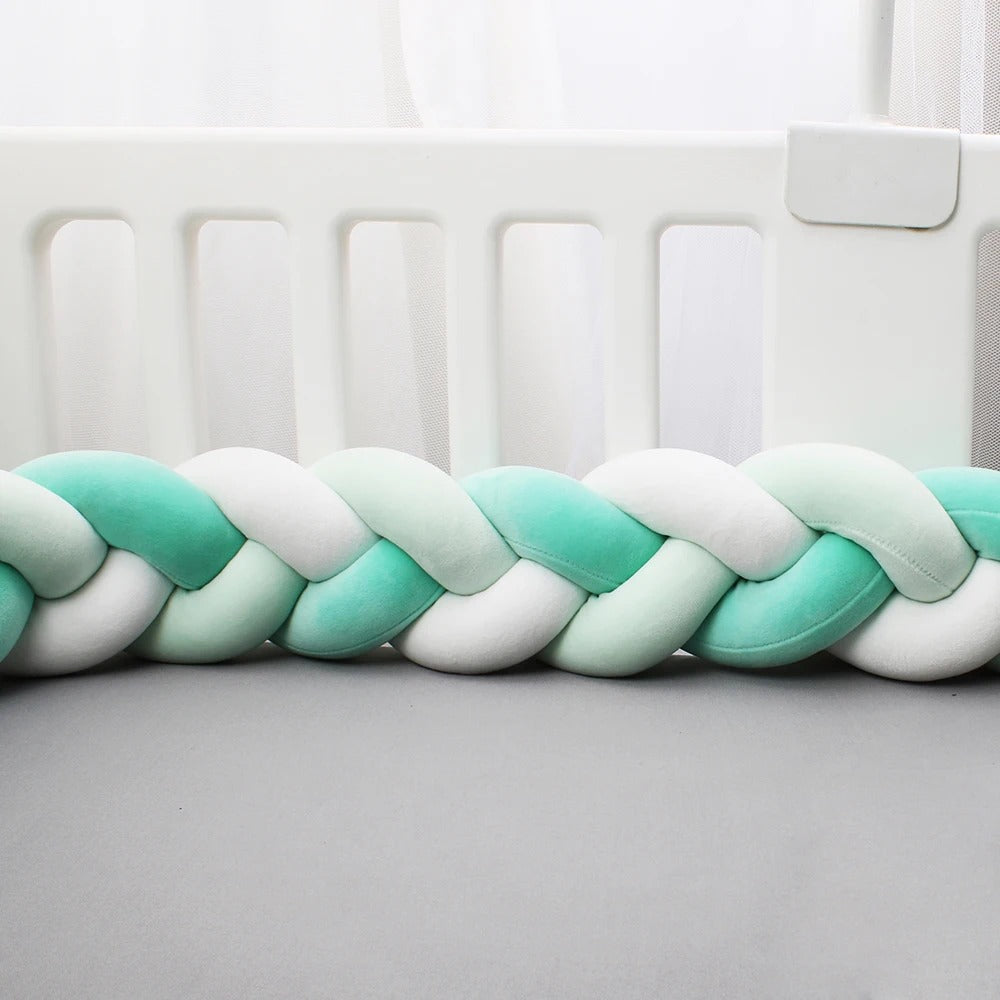 tresse de lit blanc turquoise berceau
