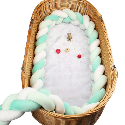 tresse de lit blanc turquoise panier osier