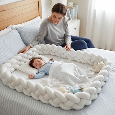 Tresse-de-lit-blanche-maman-bebe