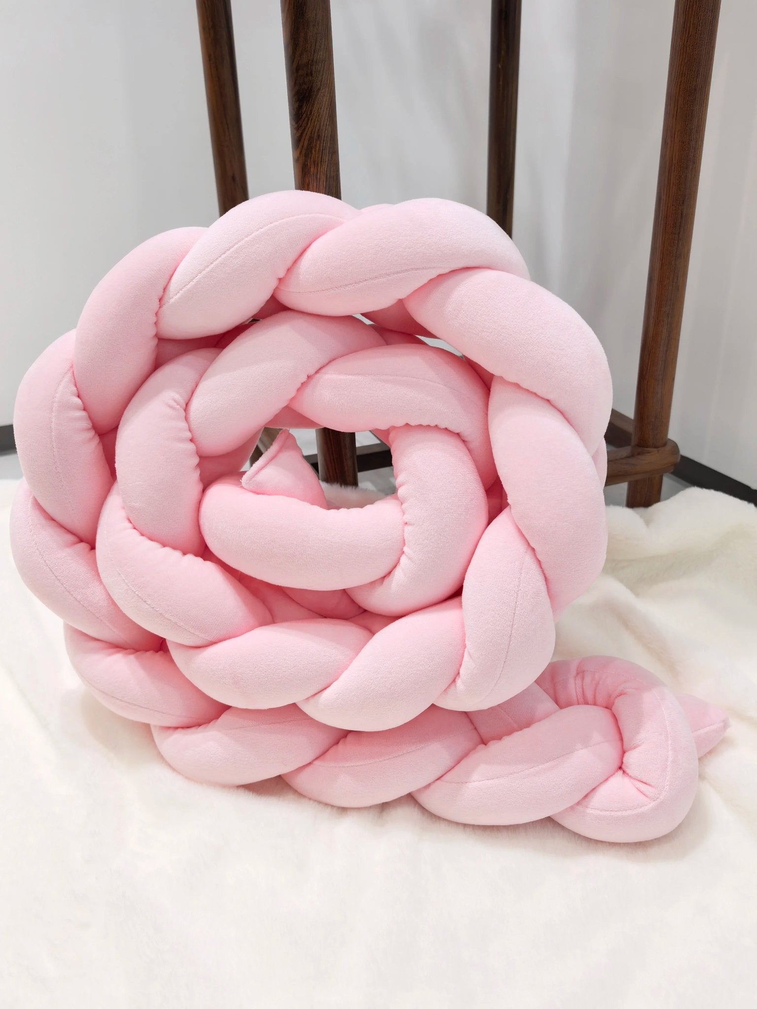 tresse tour de lit rose